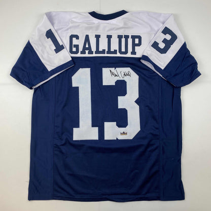 Facsimile Autographed Michael Gallup Dallas Thanksgiving Day Reprint Laser Auto Football Jersey Size Men's XL