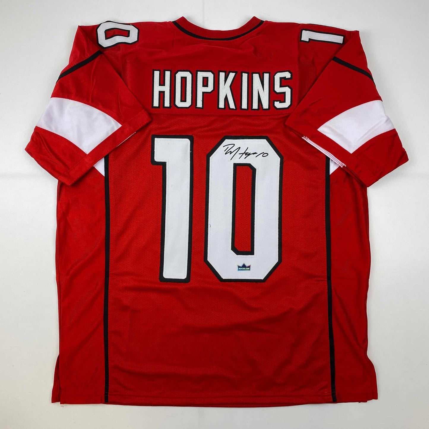Facsimile Autographed DeAndre Hopkins Arizona Red Reprint Laser Auto Football Jersey Size Men's XL