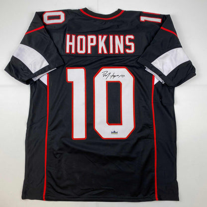 Facsimile Autographed DeAndre Hopkins Arizona Black Reprint Laser Auto Football Jersey Size Men's XL