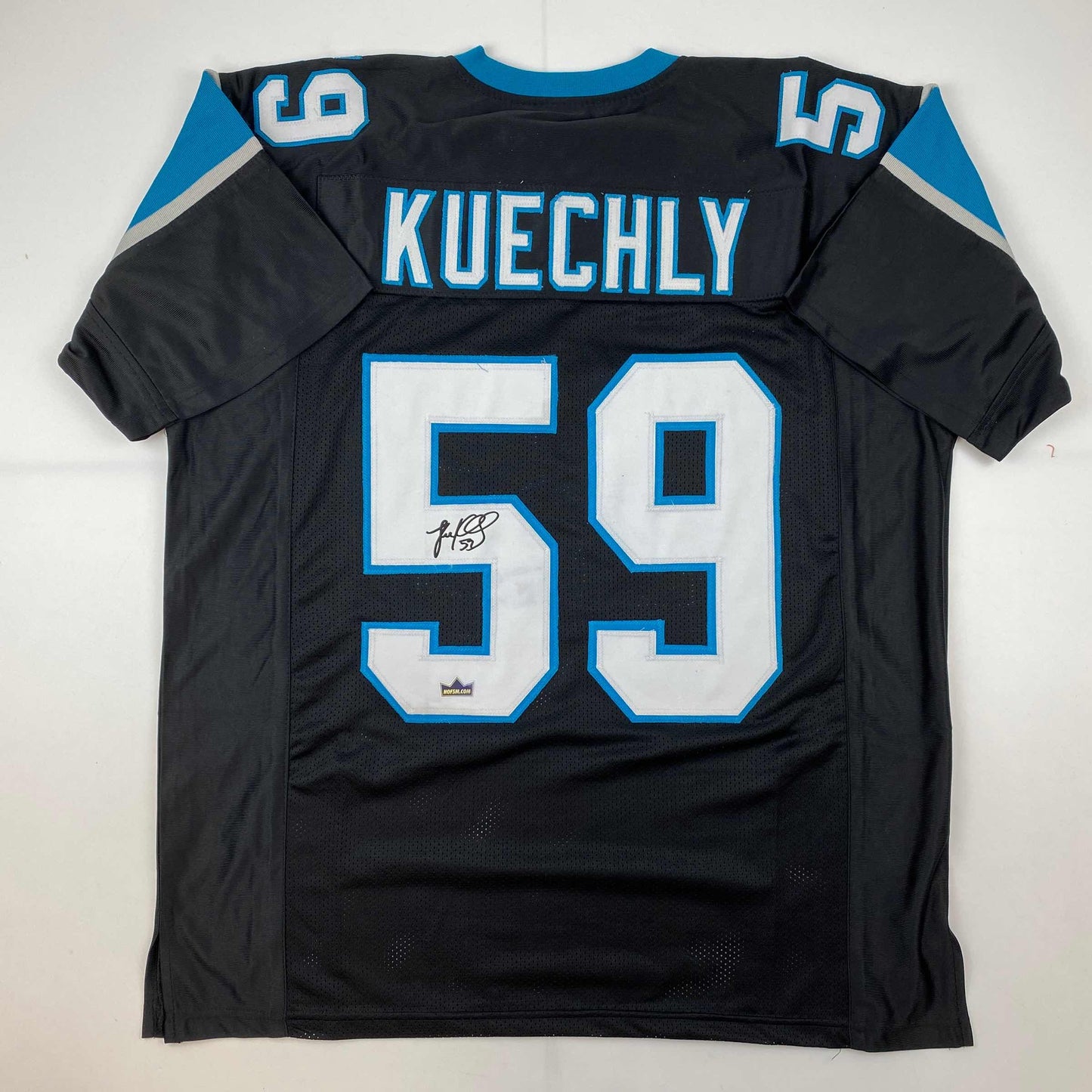 Facsimile Autographed Luke Kuechly Carolina Black Reprint Laser Auto Football Jersey Size Men's XL