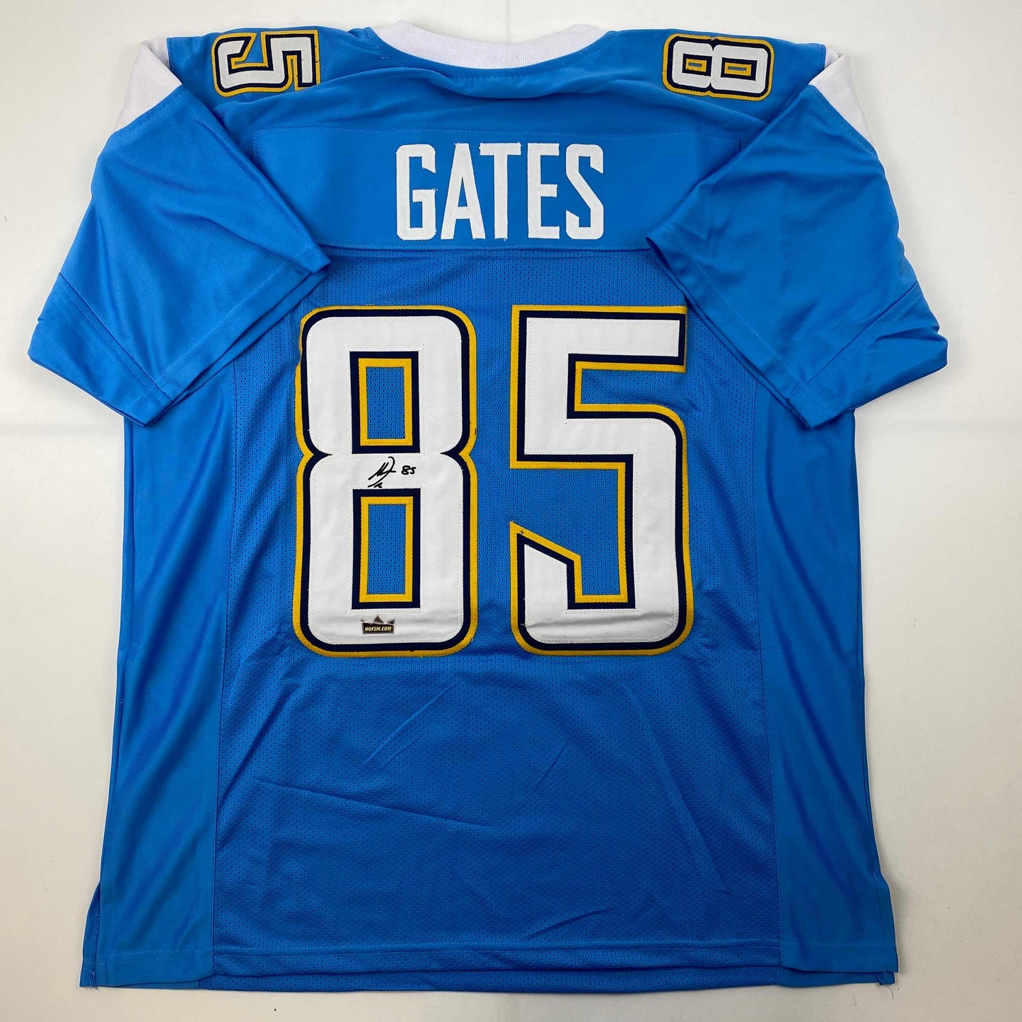 Facsimile Autographed Antonio Gates Los Angeles LA Powder Blue Reprint Laser Auto Football Jersey Size Men's XL