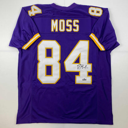 Facsimile Autographed Randy Moss Minnesota Purple Reprint Laser Auto Football Jersey Size Men's XL