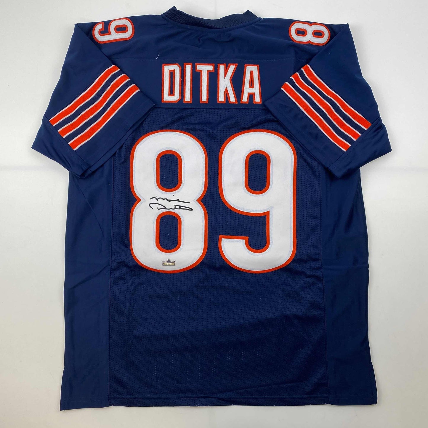 Facsimile Autographed Mike Ditka Chicago Blue Reprint Laser Auto Football Jersey Size Men's XL