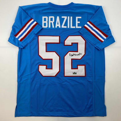 Facsimile Autographed Robert Brazile Houston Blue Reprint Laser Auto Football Jersey Size Men's XL