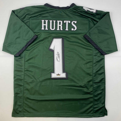 Facsimile Autographed Jalen Hurts Philadelphia Green Reprint Laser Auto Football Jersey Size Men's XL