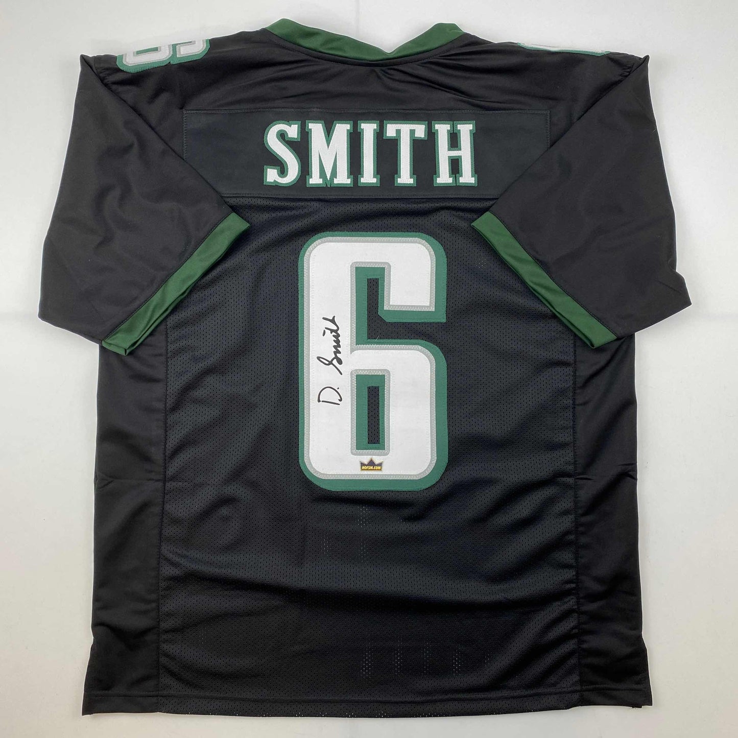 Facsimile Autographed DeVonta Smith Philadelphia Black Reprint Laser Auto Football Jersey Size Men's XL