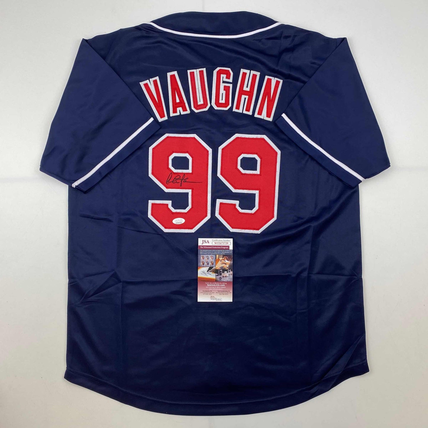 Autographed/Signed Charlie Sheen Wild Thing Ricky Vaughn Major League Movie Blue Baseball Jersey JSA COA