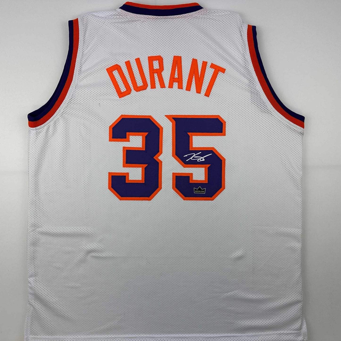 Facsimile Autographed Kevin Durant Phoenix White Reprint Laser Auto Basketball Jersey Size Men's XL