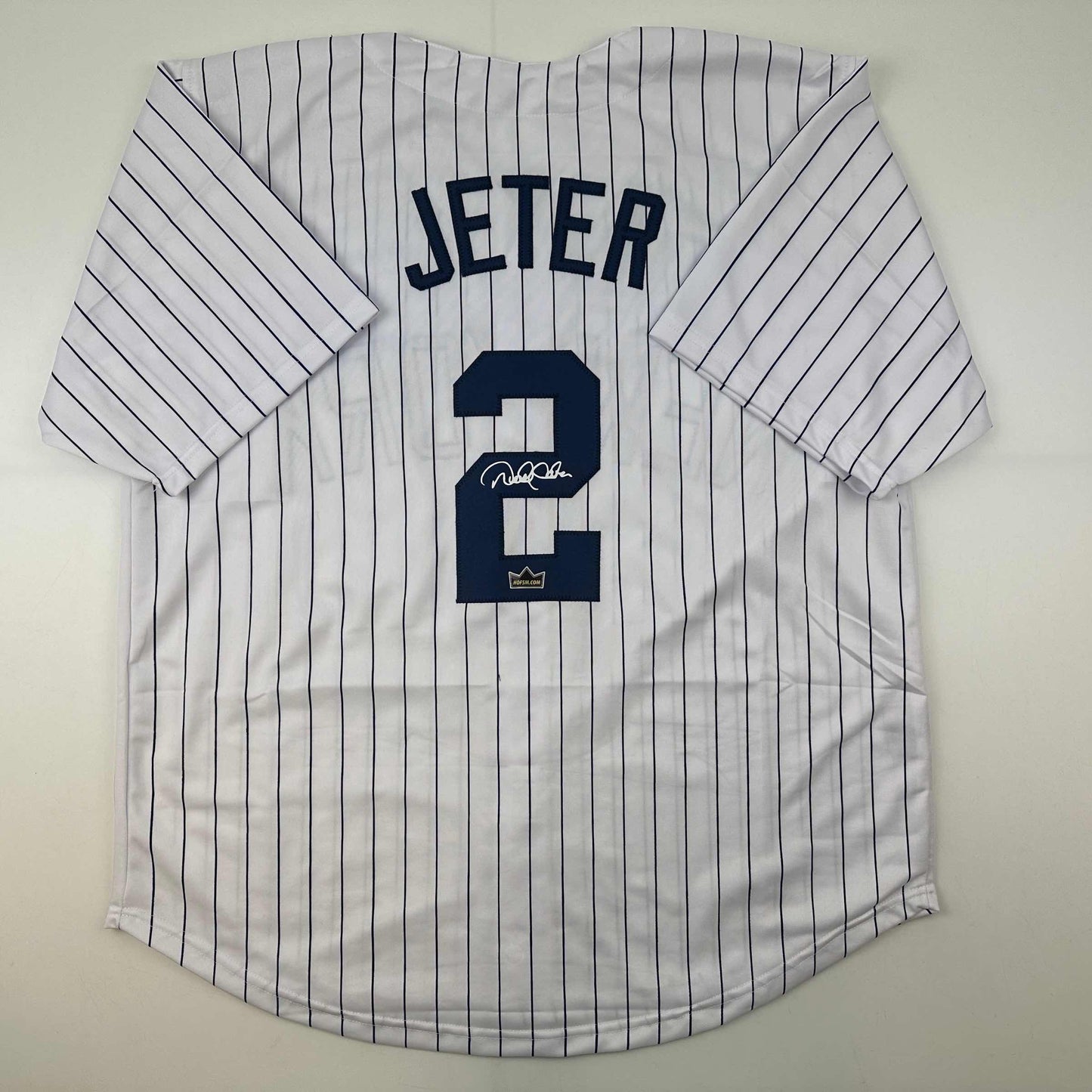 Facsimile Autographed Derek Jeter New York Pinstripe Reprint Laser Auto Baseball Jersey Size Men's XL