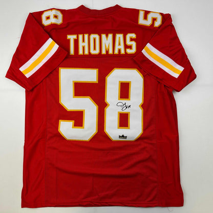 Facsimile Autographed Derrick Thomas Kansas City Red Reprint Laser Auto Football Jersey Size Men's XL