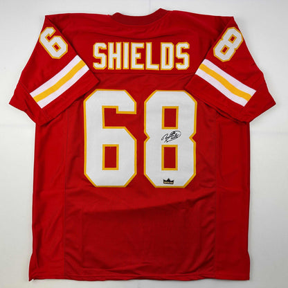 Facsimile Autographed Will Shields Kansas City Red Reprint Laser Auto Football Jersey Size Men's XL