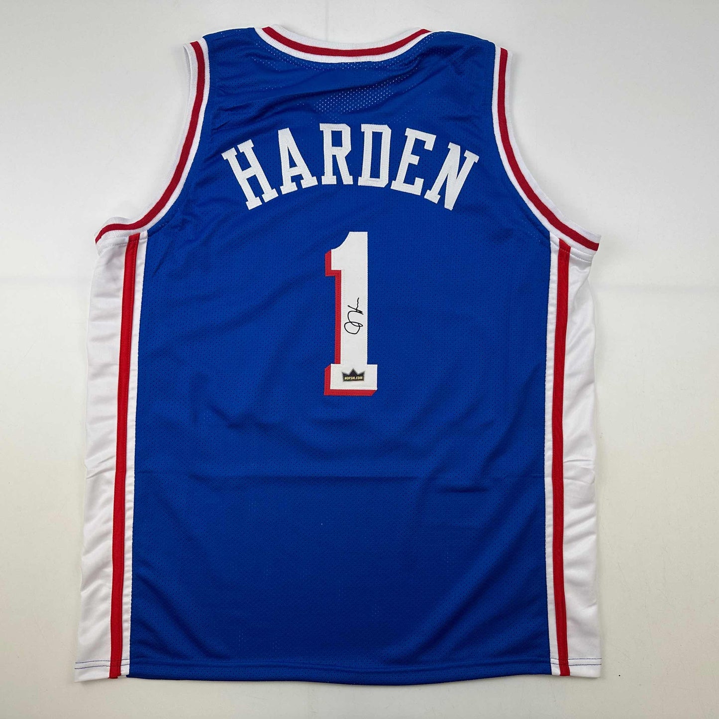 Facsimile Autographed James Harden Philadelphia Blue Reprint Laser Auto Basketball Jersey Size Men's XL
