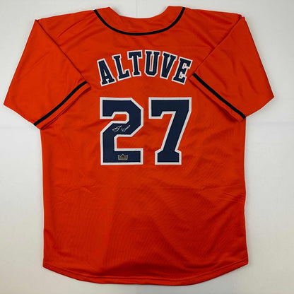 Facsimile Autographed Jose Altuve Houston Orange Reprint Laser Auto Baseball Jersey Size Men's XL