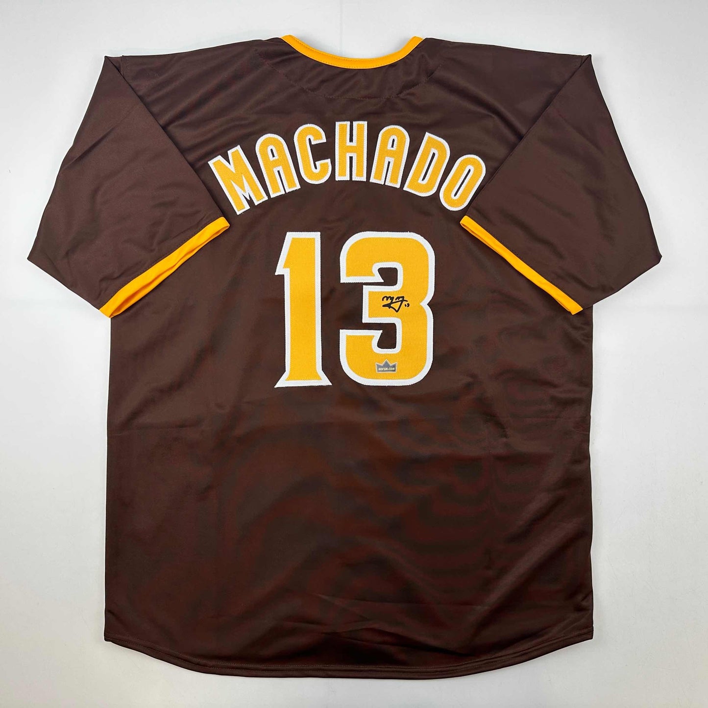 Facsimile Autographed Manny Machado San Diego Brown Reprint Laser Auto Baseball Jersey Size Men's XL
