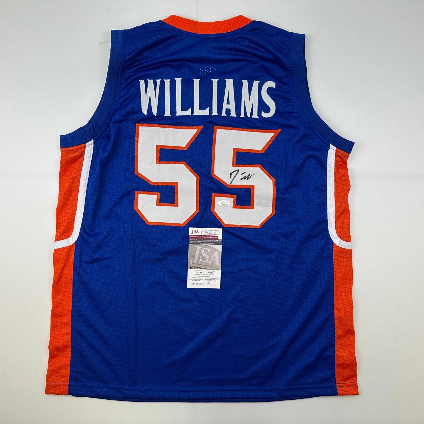Autographed/Signed Jason Williams Florida Blue College Basketball Jersey JSA COA
