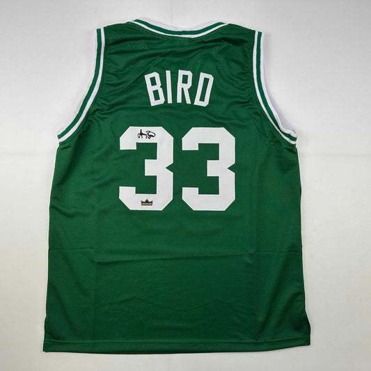 Facsimile Autographed Larry Bird Boston Green Reprint Laser Auto Basketball Jersey Size Men's XL