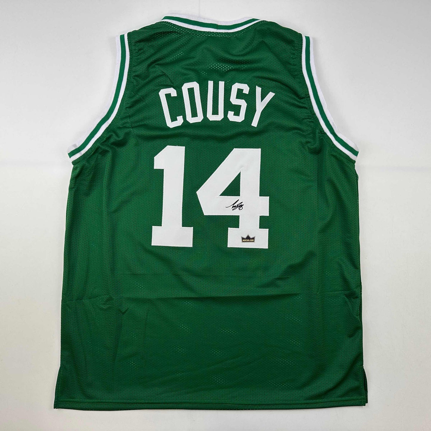 Facsimile Autographed Bob Cousy Boston Green Reprint Laser Auto Basketball Jersey Size Men's XL