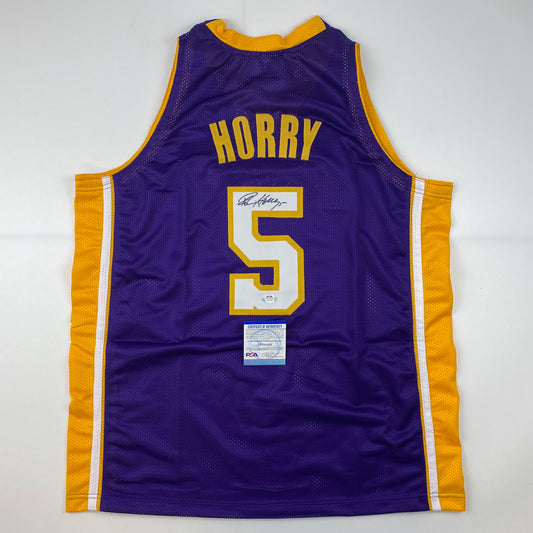 Autographed/Signed Robert Horry Los Angeles LA Purple Basketball Jersey PSA/DNA COA