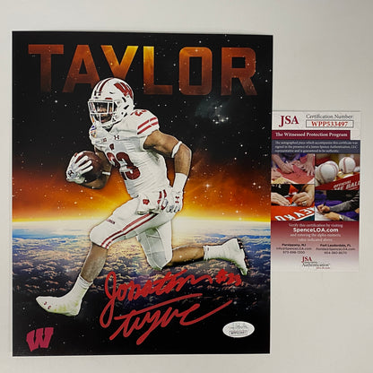 Autographed/Signed Jonathan Taylor Wisconsin Badgers 8x10 College Football Photo JSA COA #7