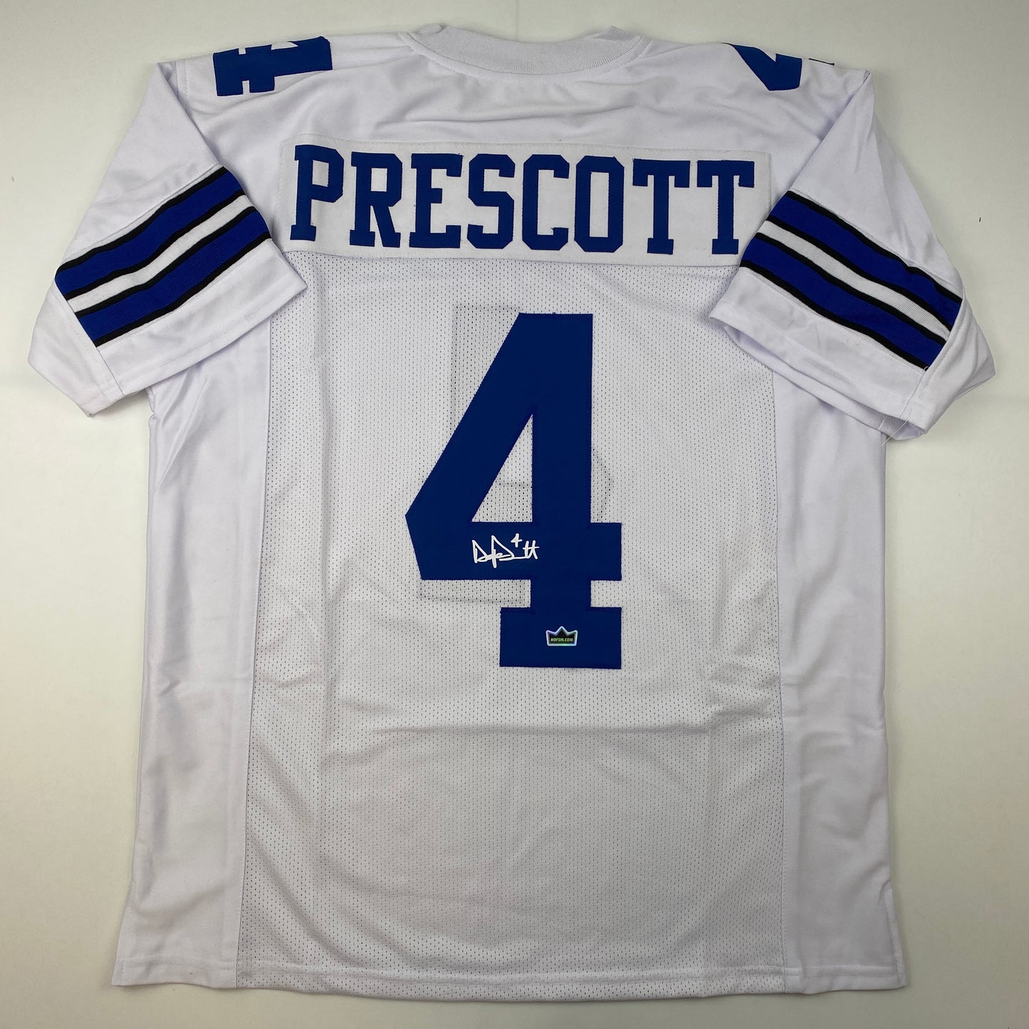 Facsimile Autographed Dak Prescott Dallas White Reprint Laser Auto Football Jersey Size Men's XL