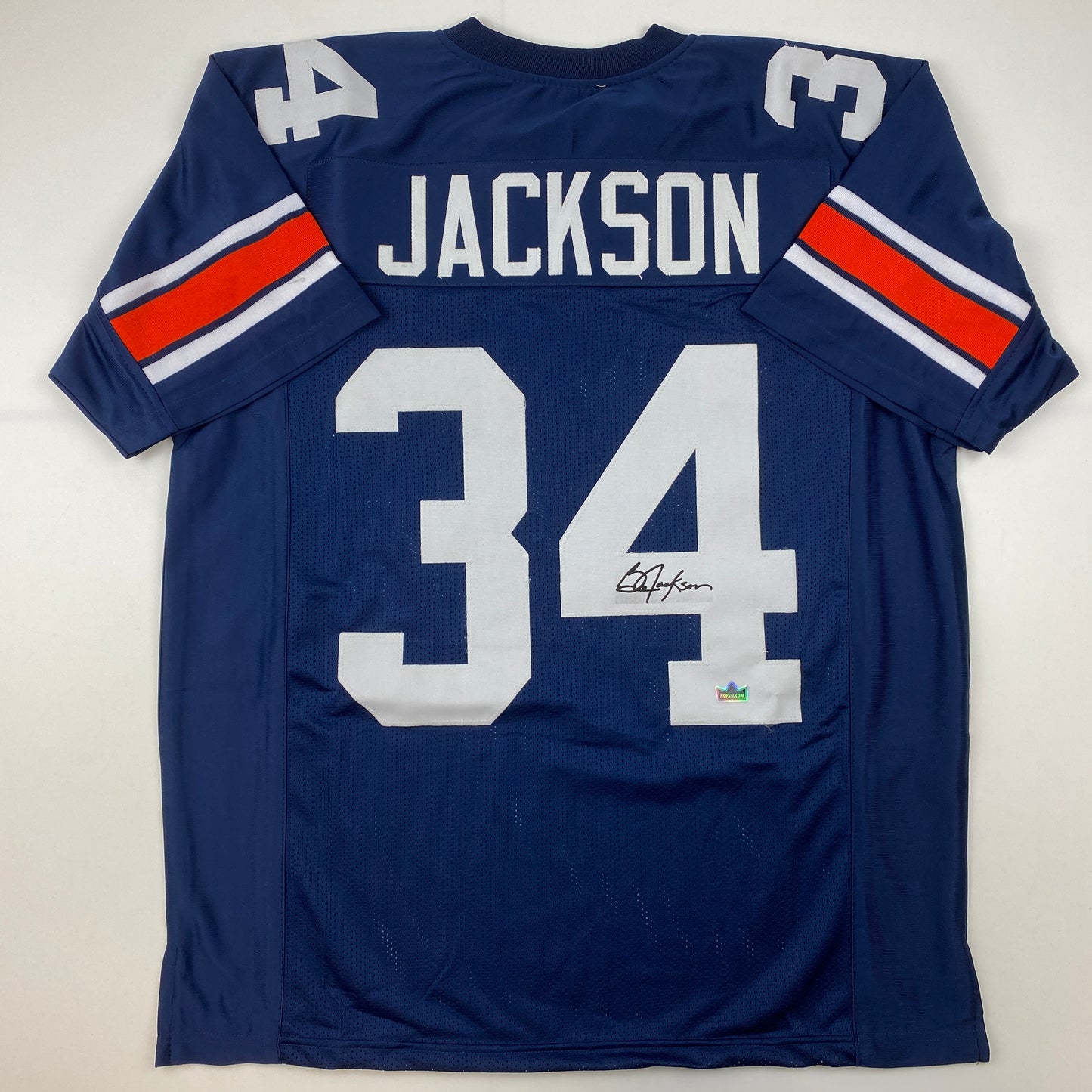 Facsimile Autographed Bo Jackson Auburn Blue Reprint Laser Auto College Football Jersey Size Men's XL