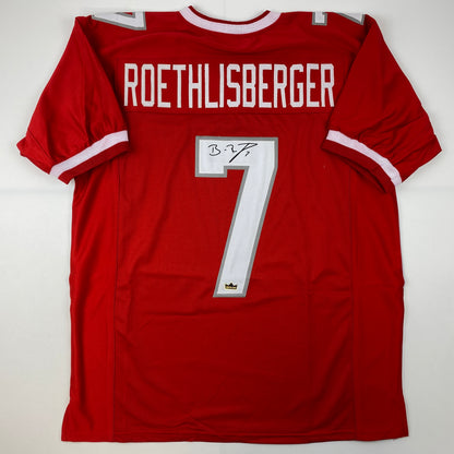 Facsimile Autographed Ben Roethlisberger Miami Ohio Red Reprint Laser Auto College Football Jersey Size Men's XL