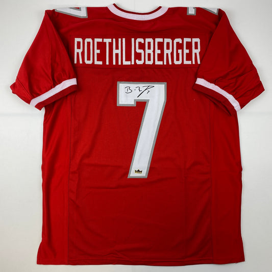 Facsimile Autographed Ben Roethlisberger Miami Ohio Red Reprint Laser Auto College Football Jersey Size Men's XL