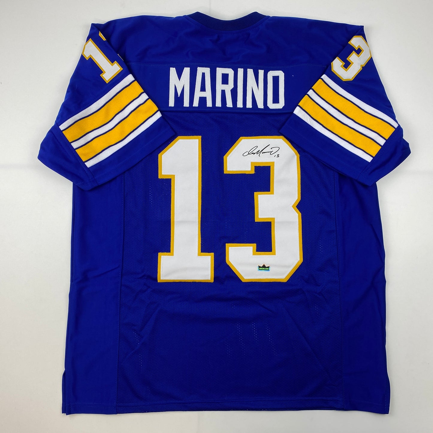 Facsimile Autographed Dan Marino Pittsburgh Blue Reprint Laser Auto College Football Jersey Size Men's XL