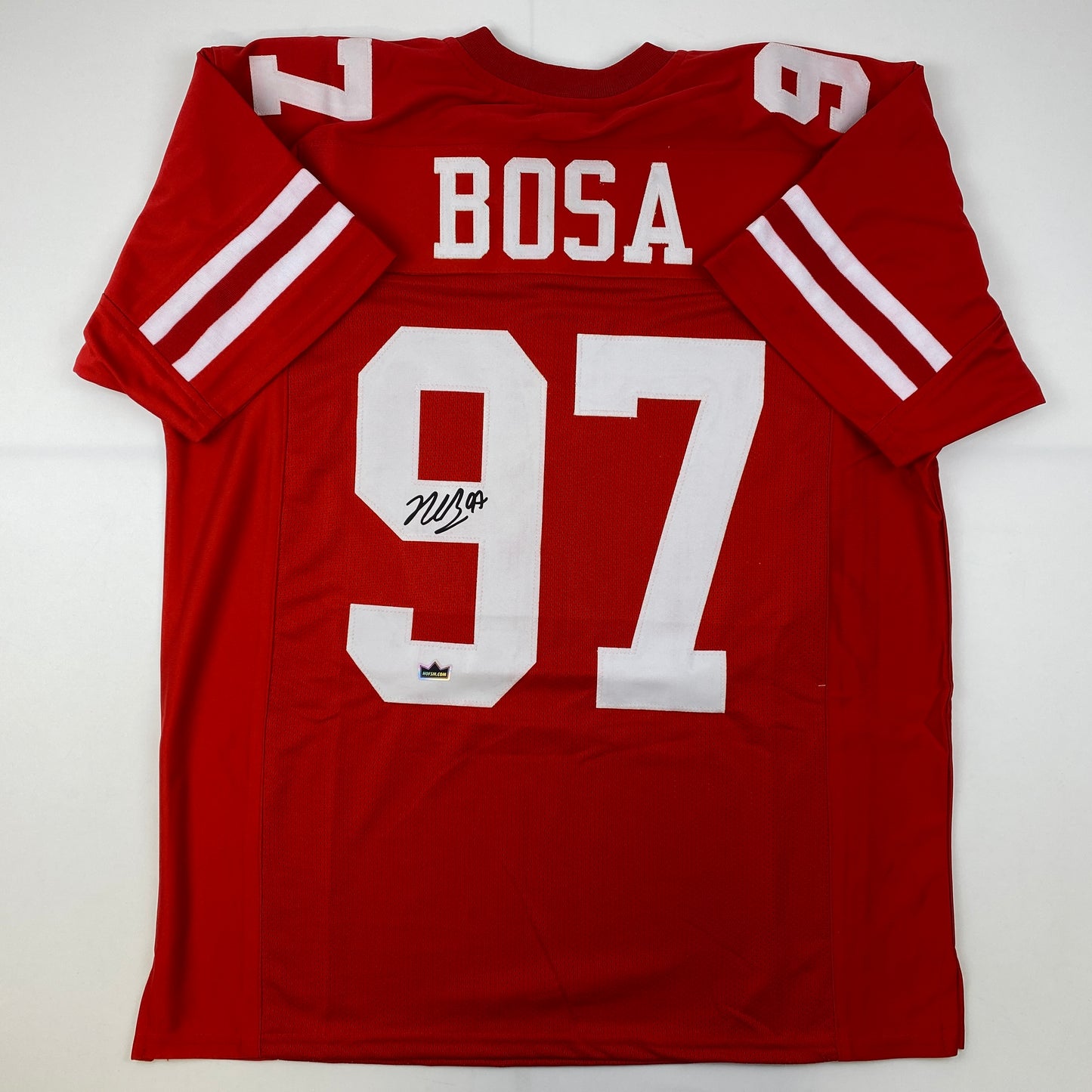 Facsimile Autographed Nick Bosa San Francisco Red Reprint Laser Auto Football Jersey Size Men's XL
