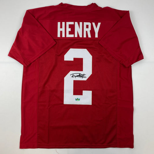 Facsimile Autographed Derrick Henry Alabama Red Reprint Laser Auto College Football Jersey Size Men's XL