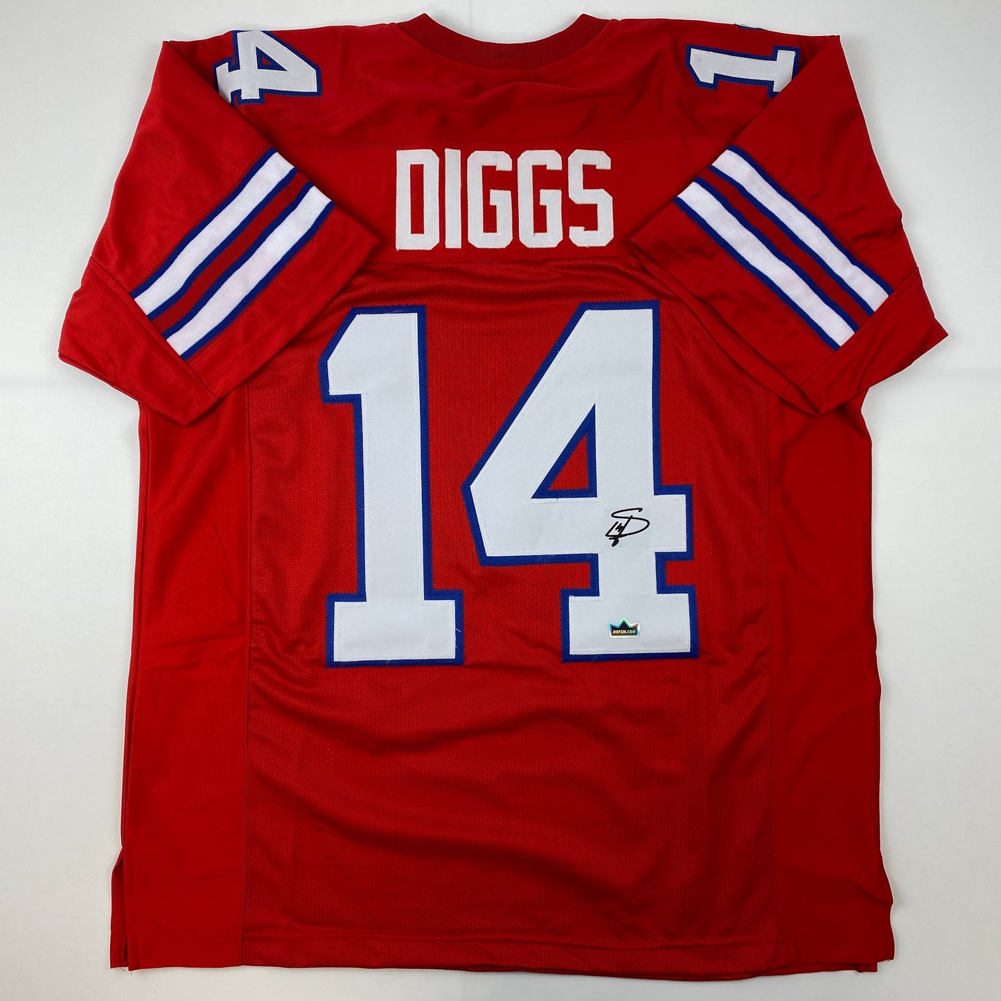 Facsimile Autographed Stefon Diggs Buffalo Red Reprint Laser Auto Football Jersey Size Men's XL