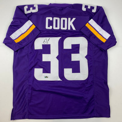 Facsimile Autographed Dalvin Cook Minnesota Purple Reprint Laser Auto Football Jersey Size Men's XL