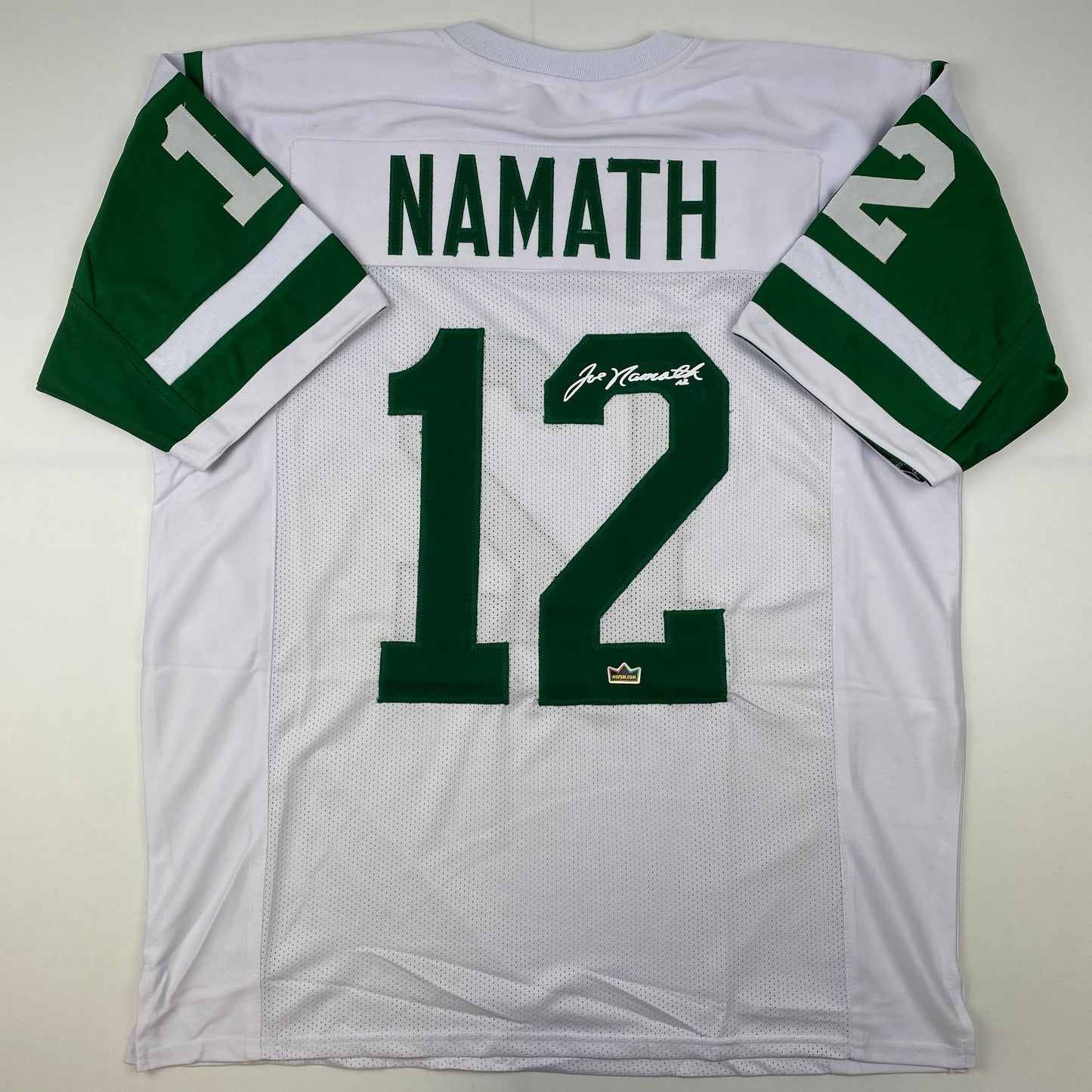 Facsimile Autographed Joe Namath New York White Reprint Laser Auto Football Jersey Size Men's XL