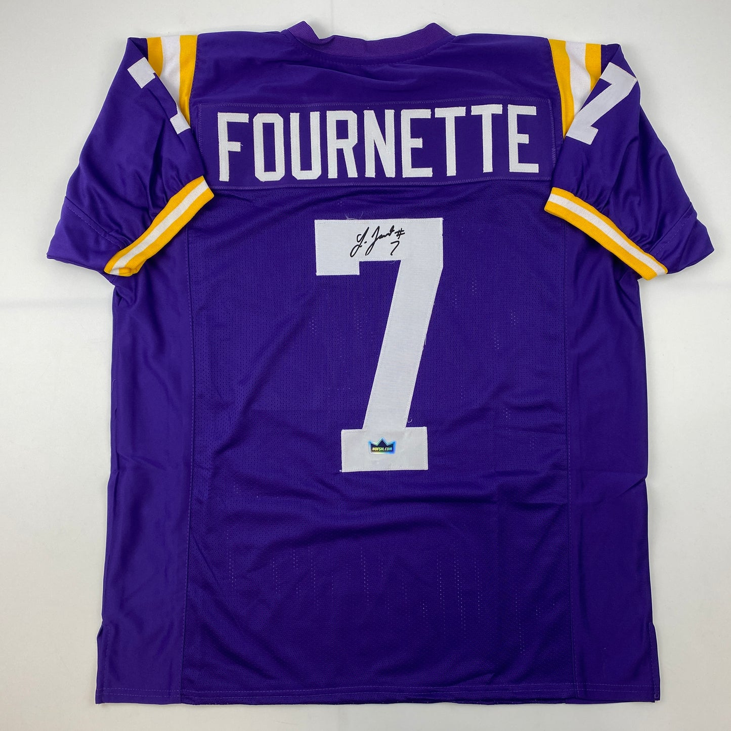 Facsimile Autographed Leonard Fournette LSU Purple Reprint Laser Auto College Football Jersey Size Men's XL