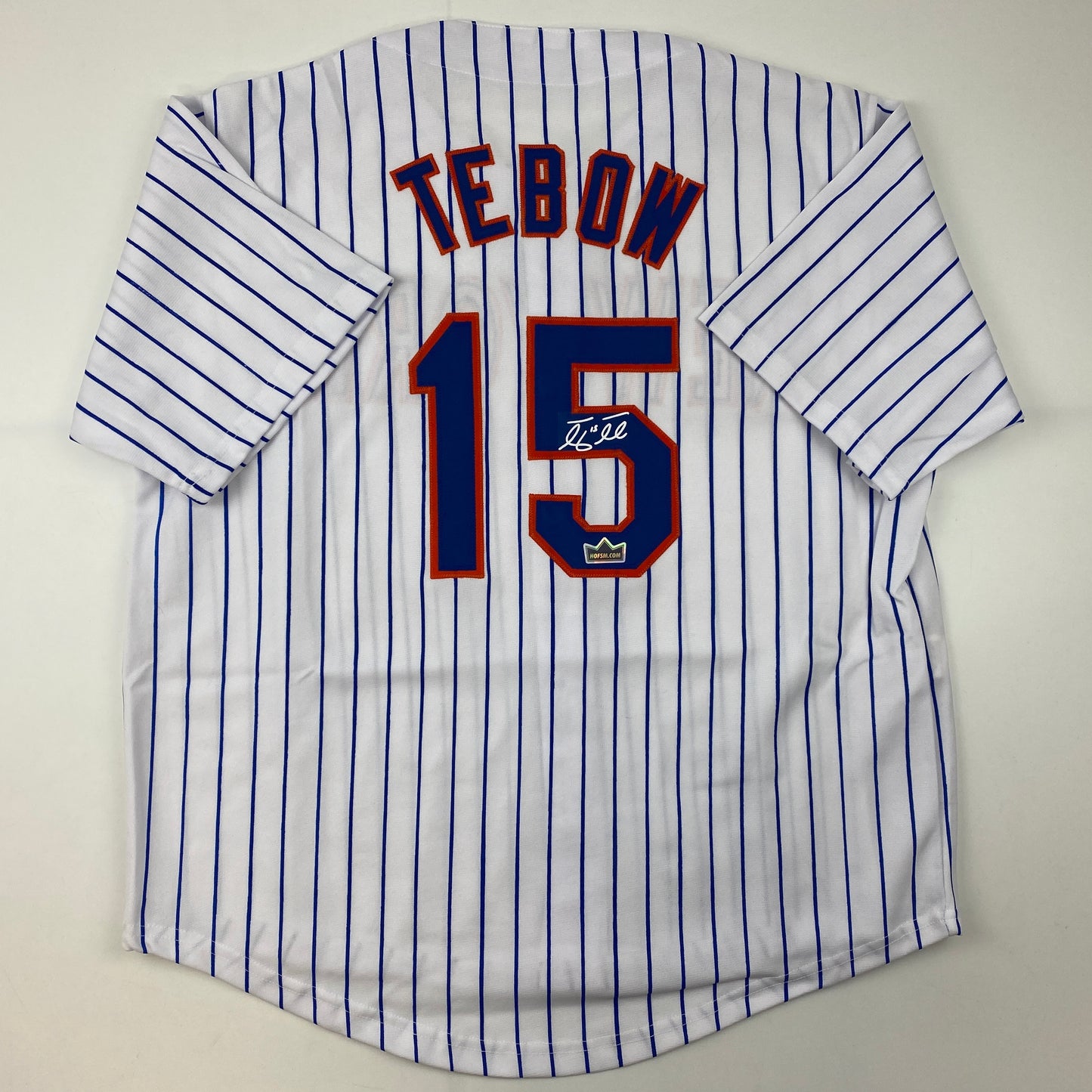 Facsimile Autographed Tim Tebow New York Pinstripe Reprint Laser Auto Baseball Jersey Size Men's XL