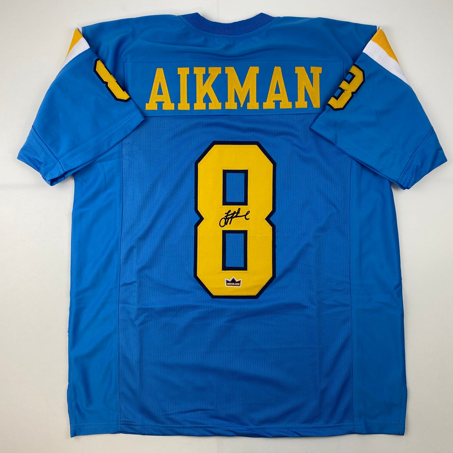 Facsimile Autographed Troy Aikman UCLA Blue Reprint Laser Auto College Football Jersey Size Men's XL