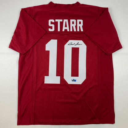 Facsimile Autographed Bart Starr Alabama Red Reprint Laser Auto College Football Jersey Size Men's XL