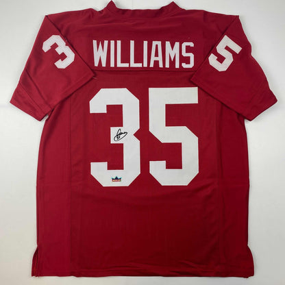 Facsimile Autographed Aeneas Williams Arizona Red Reprint Laser Auto Football Jersey Size Men's XL
