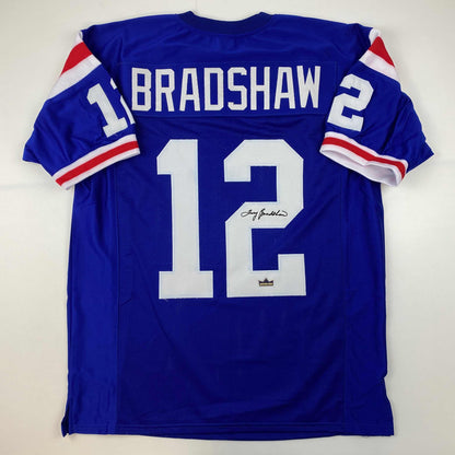 Facsimile Autographed Terry Bradshaw Louisiana Tech Blue Reprint Laser Auto College Football Jersey Size Men's XL