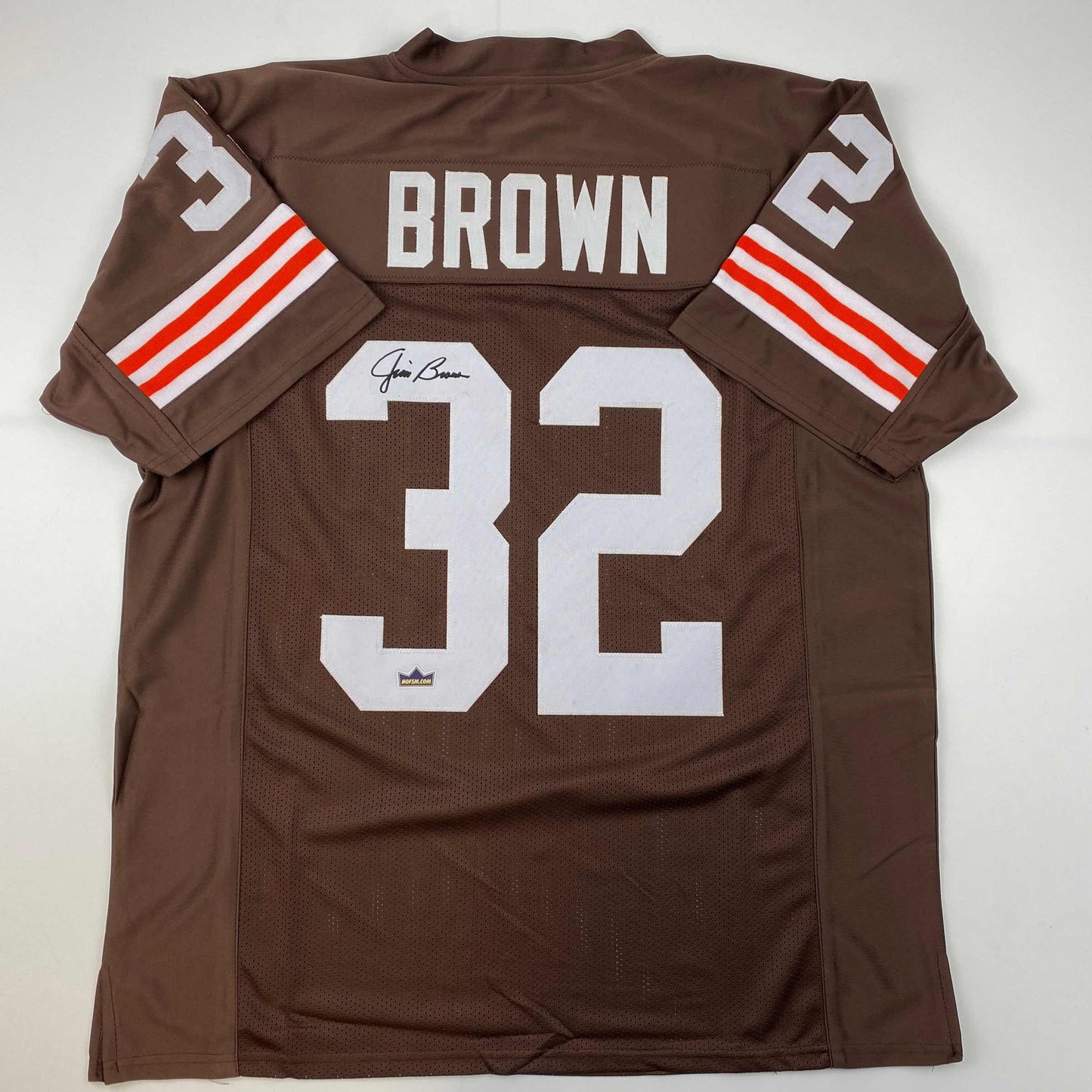 Facsimile Autographed Jim Brown Cleveland Brown Reprint Laser Auto Football Jersey Size Men's XL