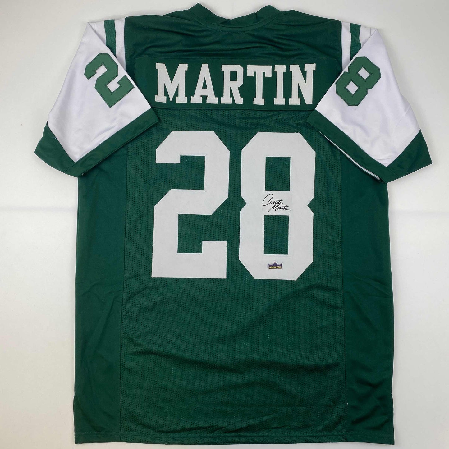 Facsimile Autographed Curtis Martin New York Green Reprint Laser Auto Football Jersey Size Men's XL