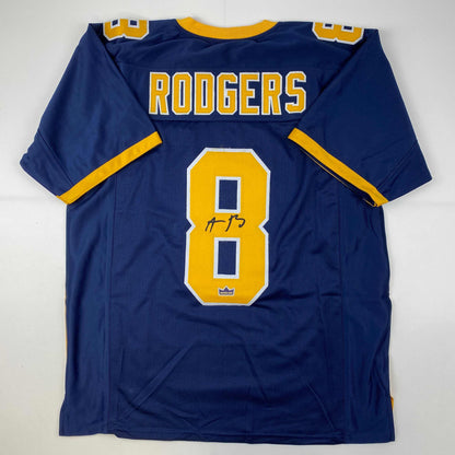 Facsimile Autographed Aaron Rodgers Cal California Blue Reprint Laser Auto College Football Jersey Size Men's XL