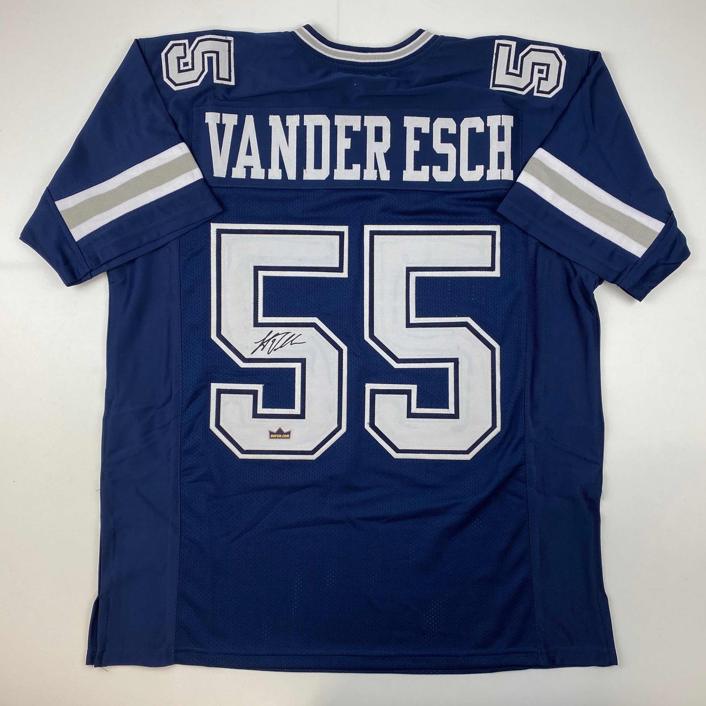 Facsimile Autographed Leighton Vander Esch Dallas Blue Reprint Laser Auto Football Jersey Size Men's XL