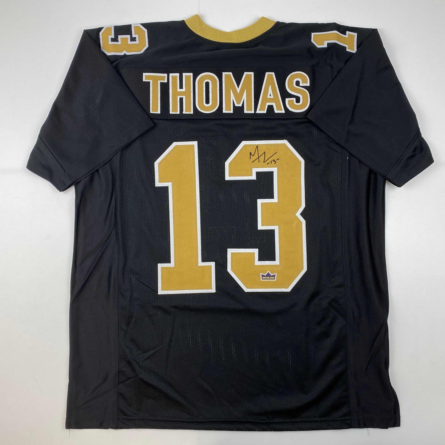 Facsimile Autographed Michael Thomas New Orleans Black Reprint Laser Auto Football Jersey Size Men's XL