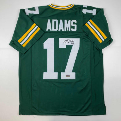 Facsimile Autographed Davante Adams Green Bay Green Reprint Laser Auto Football Jersey Size Men's XL