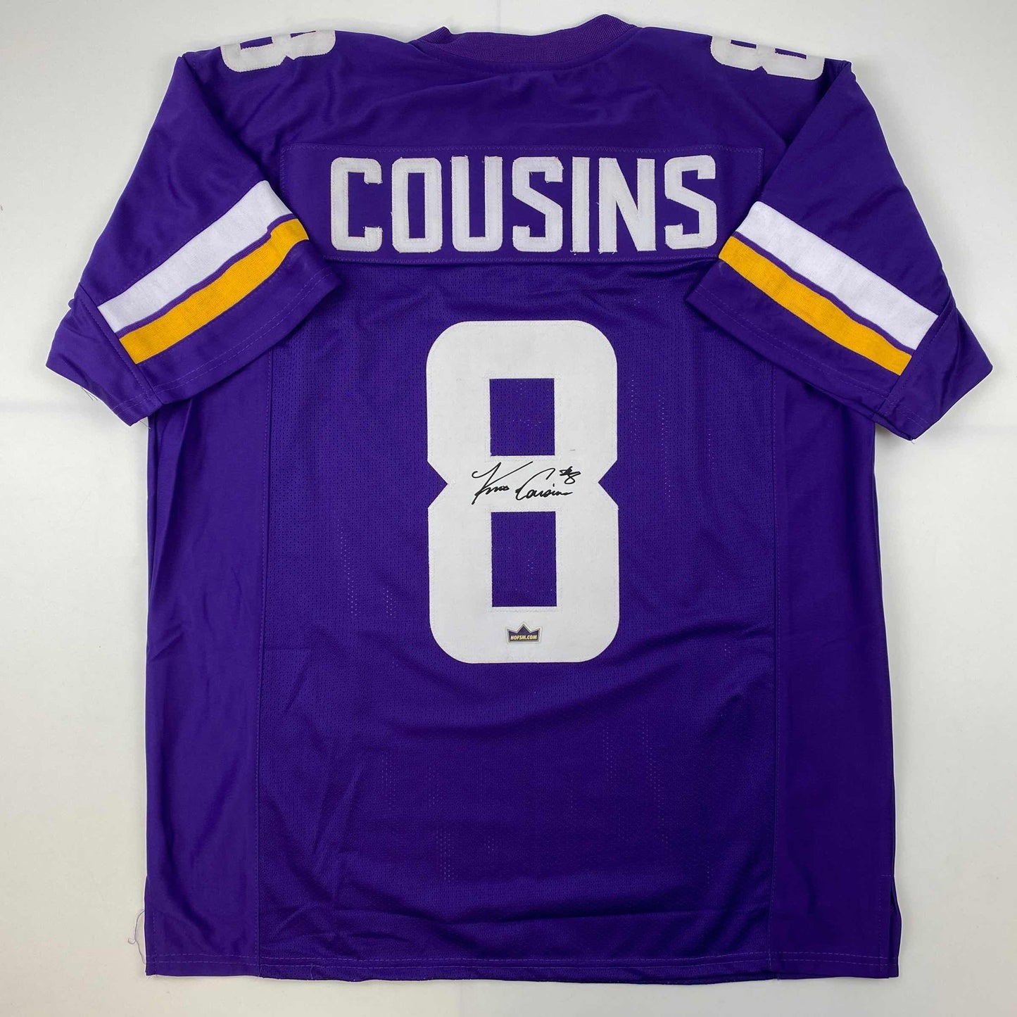 Facsimile Autographed Kirk Cousins Minnesota Purple Reprint Laser Auto Football Jersey Size Men's XL