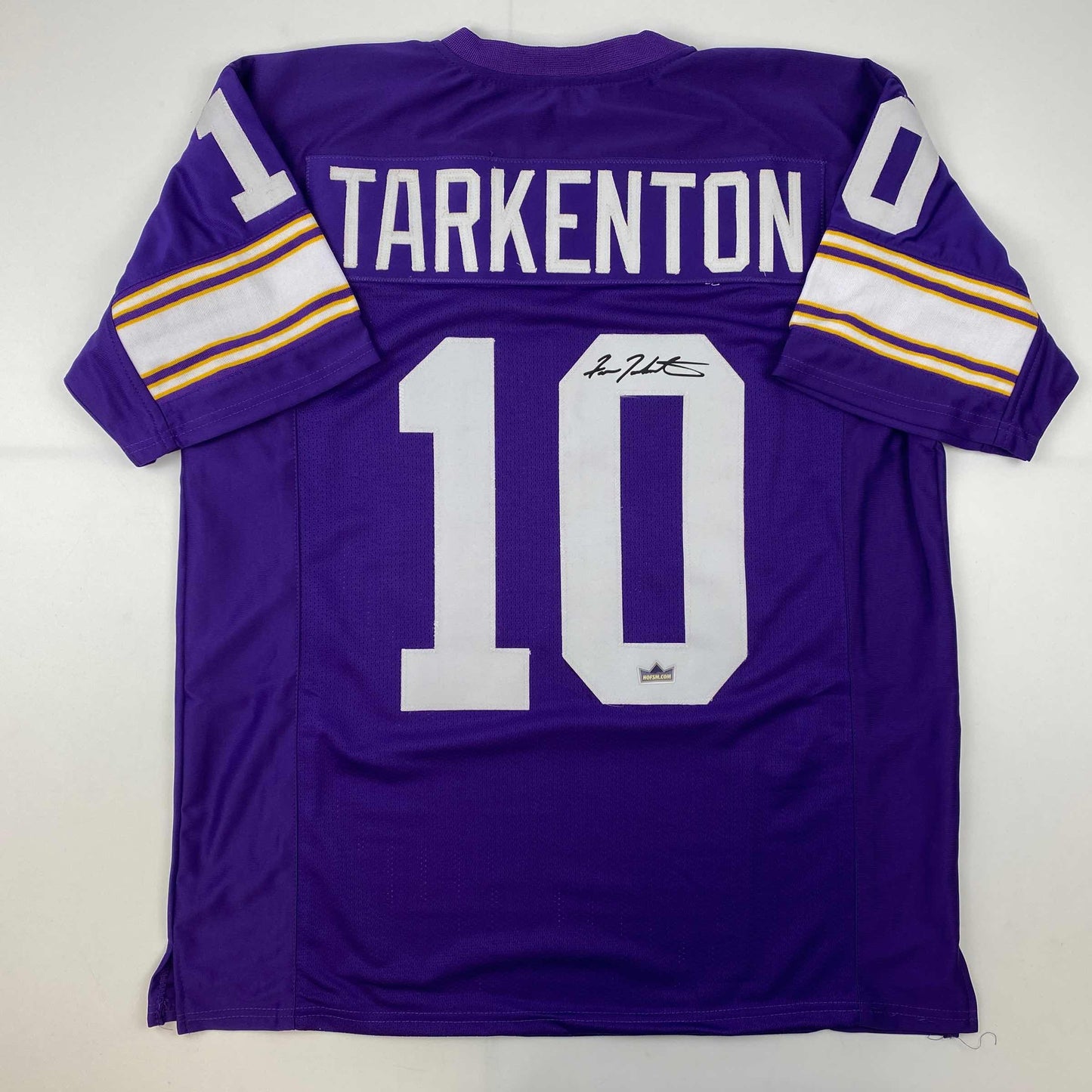 Facsimile Autographed Fran Tarkenton Minnesota Purple Reprint Laser Auto Football Jersey Size Men's XL