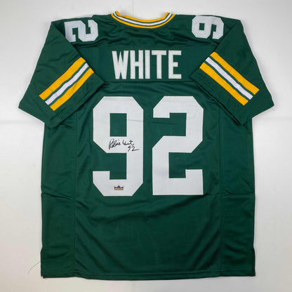 Facsimile Autographed Reggie White Green Bay Green Reprint Laser Auto Football Jersey Size Men's XL