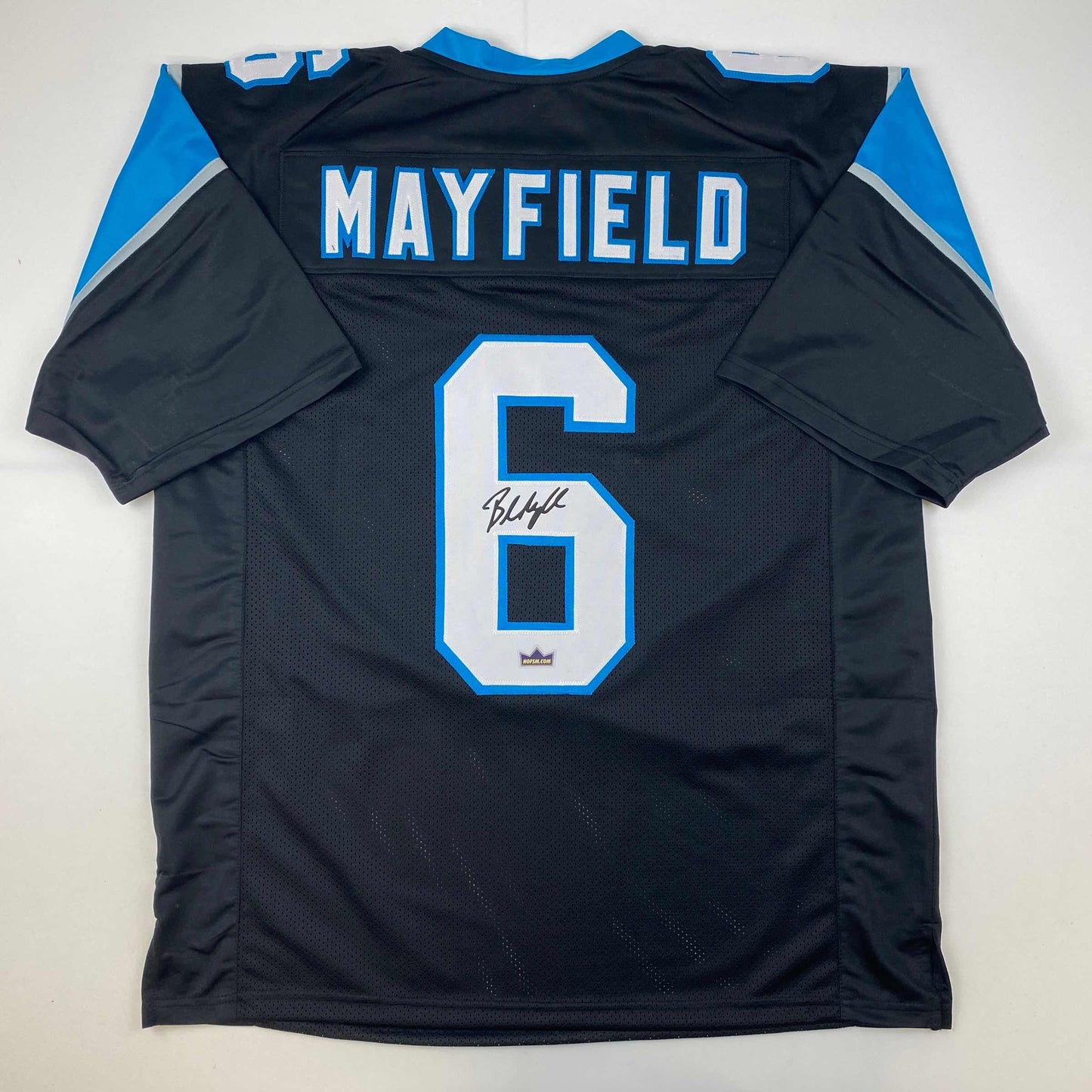 Facsimile Autographed Baker Mayfield Carolina Black Reprint Laser Auto Football Jersey Size Men's XL