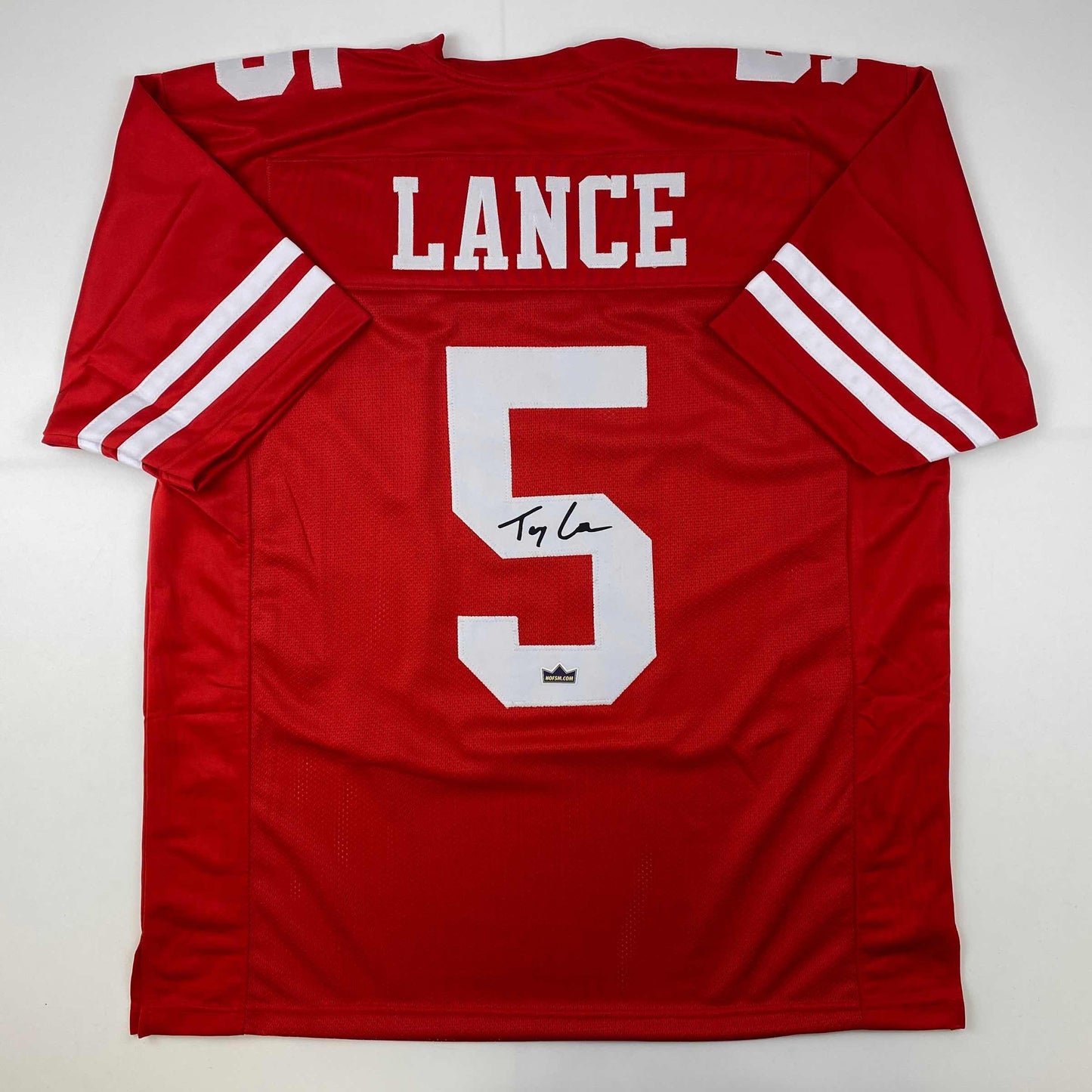 Facsimile Autographed Trey Lance San Francisco Red Reprint Laser Auto Football Jersey Size Men's XL